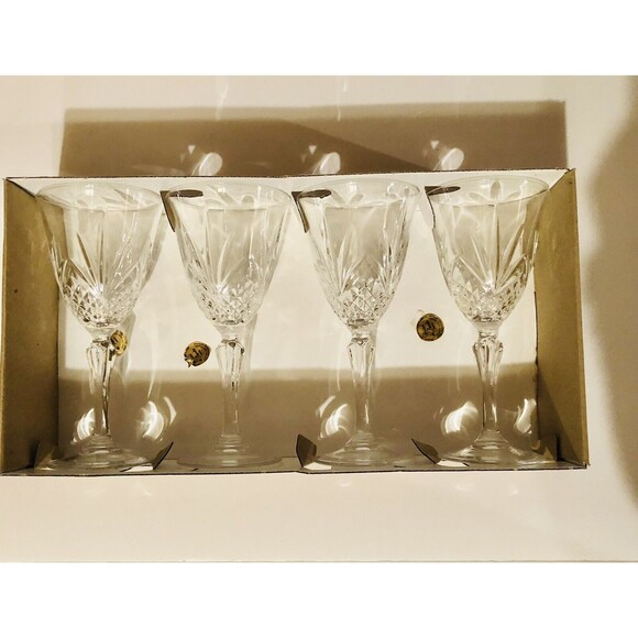 SALZBURG CRISTAL DE FLANDRE 4 VERRES A PIED  6 1/4 OZ.  MADE IN FRANCE - Picture 6 of 9